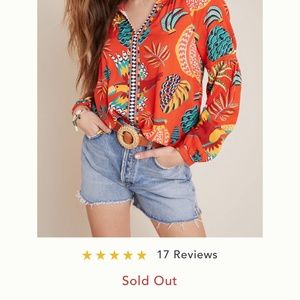 Farm Rio Angela Blouse NWT Anthroplogie